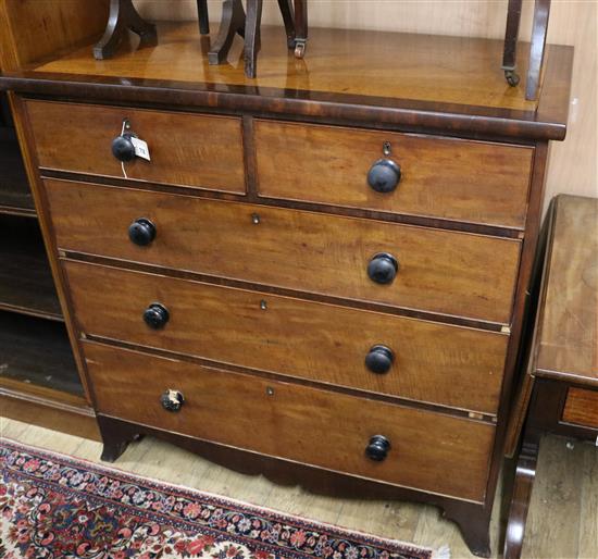 A Victorian mahogany five drawer chest W.109cm